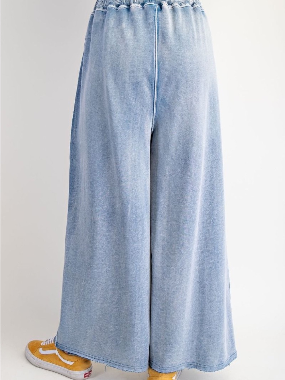“Monday Blues” Wide Leg Terry Pants - Picture 2 of 4